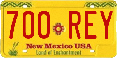 NM license plate 700REY