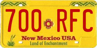 NM license plate 700RFC
