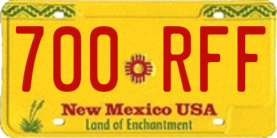 NM license plate 700RFF