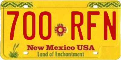 NM license plate 700RFN