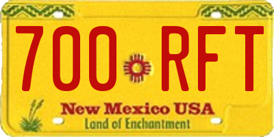 NM license plate 700RFT