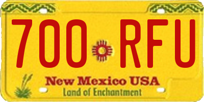 NM license plate 700RFU