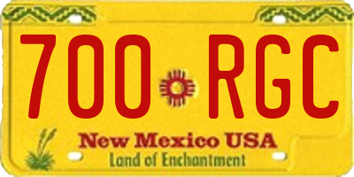 NM license plate 700RGC