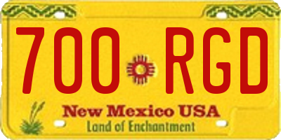NM license plate 700RGD