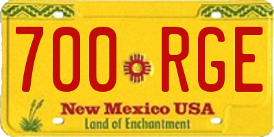 NM license plate 700RGE