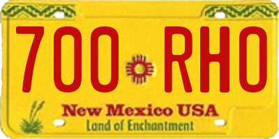 NM license plate 700RHO