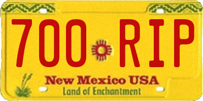 NM license plate 700RIP