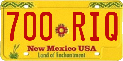NM license plate 700RIQ