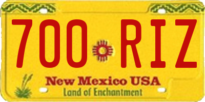 NM license plate 700RIZ