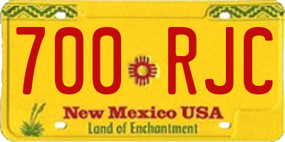 NM license plate 700RJC
