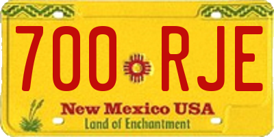 NM license plate 700RJE