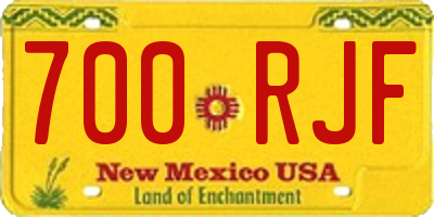 NM license plate 700RJF