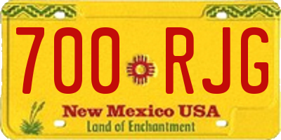 NM license plate 700RJG