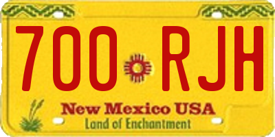 NM license plate 700RJH