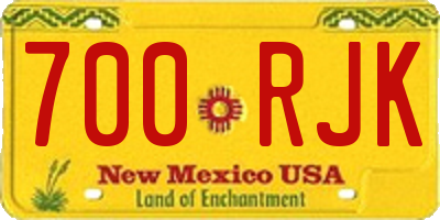 NM license plate 700RJK