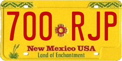 NM license plate 700RJP