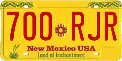 NM license plate 700RJR
