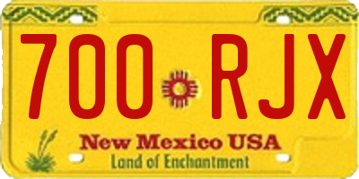 NM license plate 700RJX