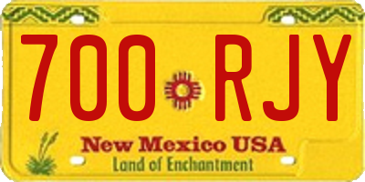 NM license plate 700RJY