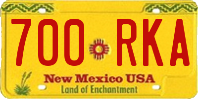 NM license plate 700RKA