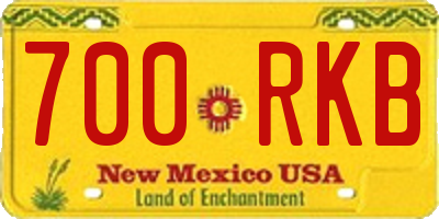 NM license plate 700RKB