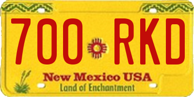 NM license plate 700RKD