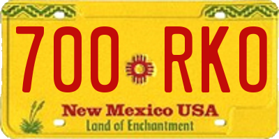NM license plate 700RKO