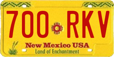 NM license plate 700RKV