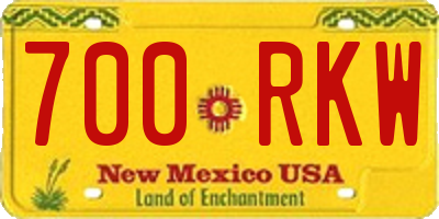 NM license plate 700RKW