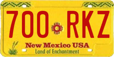 NM license plate 700RKZ