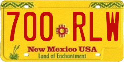 NM license plate 700RLW
