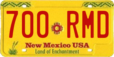 NM license plate 700RMD