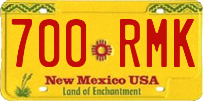 NM license plate 700RMK