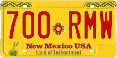 NM license plate 700RMW