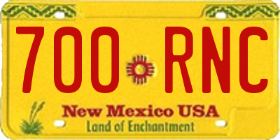 NM license plate 700RNC