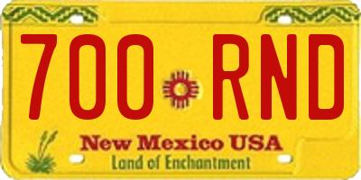 NM license plate 700RND