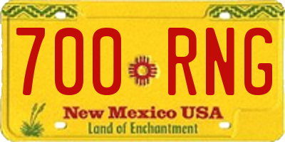 NM license plate 700RNG