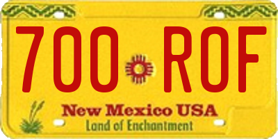 NM license plate 700ROF