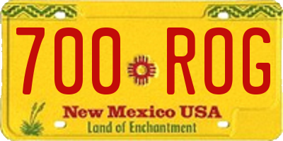 NM license plate 700ROG
