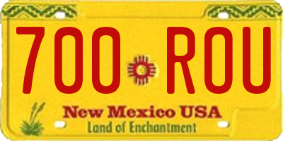 NM license plate 700ROU