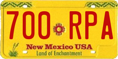 NM license plate 700RPA