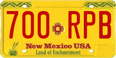 NM license plate 700RPB