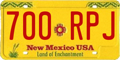 NM license plate 700RPJ