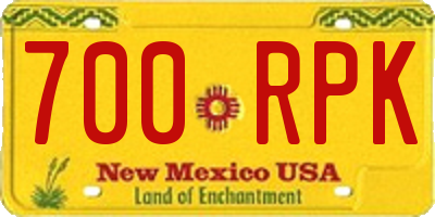 NM license plate 700RPK