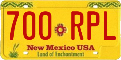 NM license plate 700RPL