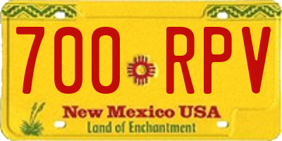 NM license plate 700RPV