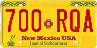 NM license plate 700RQA