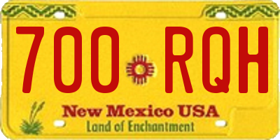NM license plate 700RQH
