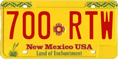 NM license plate 700RTW