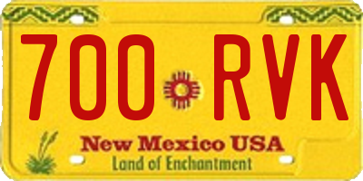 NM license plate 700RVK